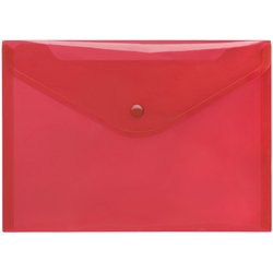 Sichttasche Foldersys 40912-84 PP A5quer mit Druckverschluss transluzent rot