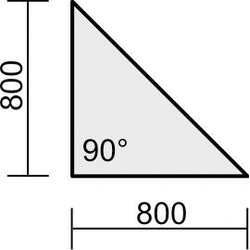 Verkettungsplatte, Dreieck, 90° 800x800x1132 , Lichtgrau/Silber