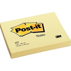 Haftnotiz Post-it 657 gelb 102x76mm 100Bl