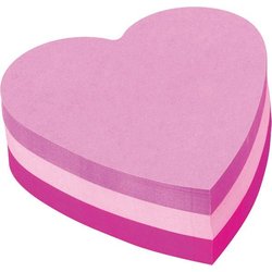 Haftnotizwürfel Herzform 70x70mm pink rosa violett 225Bl