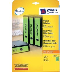 Rückenschildetiketten selbstklebend A4 schmal/lang grün