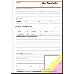 Bautagebuch Sigel SD063 A4 selbstdurchschreibend 3x40Bl
