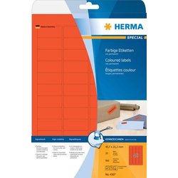Color-Etikett Herma 4367 A4 20Bl 45,7x21,2mm 960St uml. Rand rot