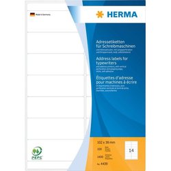 Adressetikett Herma 4439 A4 100Bl 102x38mm 1400St weiß