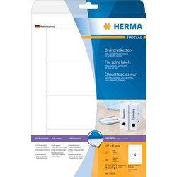 Ordneretikett Herma 5121 für A5-Ordner A4 25Bl 157x61mm 100St weiß