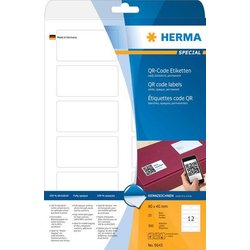 QR-Code-Etikett Herma 9643 quadratisch, blickdicht A4 25Bl 80x40mm 300Et matt-weiß