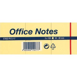 Haftnotiz Tesa 57653 Office Notes 50x40mm gelb 3x100Bl