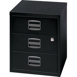 Büroschubladenschrank auf Rollen 3 Materialschübe schwarz PFAM3S433