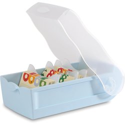 Lernkartei Karteibox A7 quer pastellblau