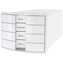 Schubladenbox IMPULS, weiß A4/C4, 4 geschlossene Schubladen