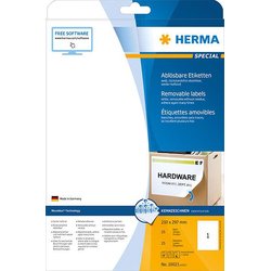 Movable-Etikett Herma 10021 A4 25Bl 210x297mm 25St weiß