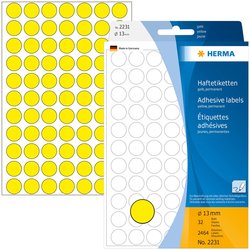 Haftetikett Herma 2231 77Bl Ø13mm 2464St gelb