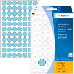 Haftetikett Herma 2233 77Bl Ø13mm 2464St blau