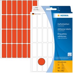 Etikett 13x40mm Vielzweck rot 32Bl=896St