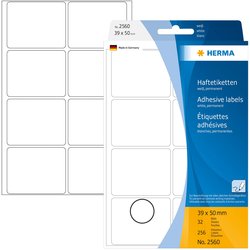 Haftetikett Herma 2560 8Bl 39x50mm 256St weiß