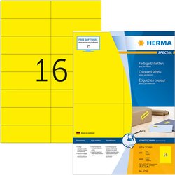 Color-Etikett Herma 4256 A4 100Bl 105x37mm 1600St uml. Rand gelb