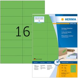 Color-Etikett Herma 4259 A4 100Bl 105x37mm 1600St uml. Rand grün