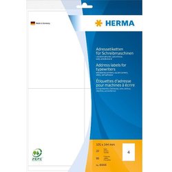 Adressetikett Herma 4444 A4 20Bl 105x144mm 80St weiß