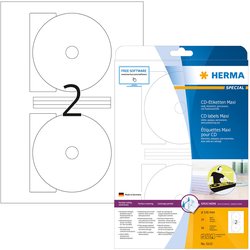 CD-Etikett Herma 5115 A4 25Bl Ø116mm 50St uml. Rand weiß