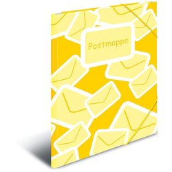 Postmappe A4 Polypropylen Briefemotiv gelb mit Gummizug
