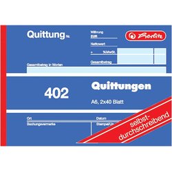 Quittungsblock mit MwSt. Nachweis 40BL
