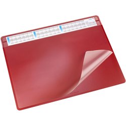 Schreibunterlage Läufer 47654 Durella Soft 50x65cm mit Vollsichtplatte und Kalender rot