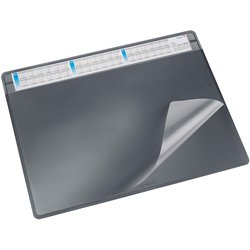 Schreibunterlage Läufer 47656 Durella Soft 50x65cm mit Vollsichtplatte und Kalender schwarz