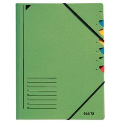 Ordnungsmappe Karton 300g A4 7-teilig grün