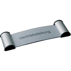 Franken Türschild Clip 180x60mm silber