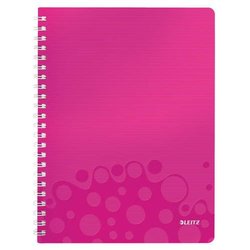Collegeblock Leitz 4637-00-23 WOW A4 PP liniert pink metallic