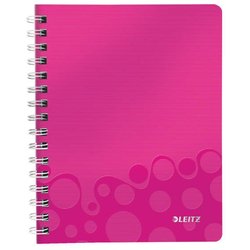 Collegeblock Leitz 4639-00-23 WOW A5 PP liniert pink metallic