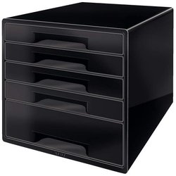 Ablagebox Cube 5 Schubladen, schwarz