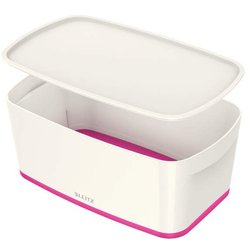 MyBox 5l klein mit Deckel weiß/pink
