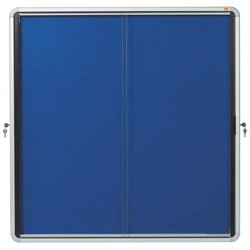 Schaukasten 12xA4 - innen mit blauer Textilpinnwand