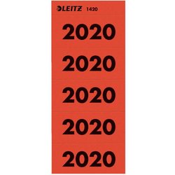 Rücken-Inhaltschild Jahreszahlen 2020 rot