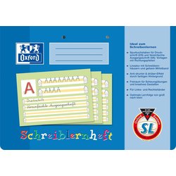 Schreiblernheft 90g A4 16Bl #SL quer blau farbiger Mittelrand