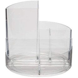 Rundbox 6-Fächer glasklar m. Brief- und Zettelfach Ø 14cm, Höhe 12,5cm