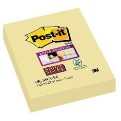 Haftnotiz Post-it 65612SY Super Sticky gelb 48x73mm 12 Blöcke à 90 Blatt
