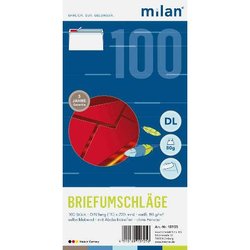 Briefumschlag Milan 107/25 LD HK weiß 100St