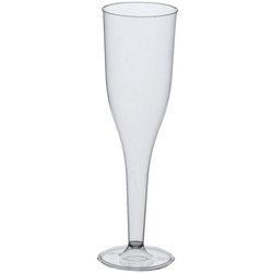 Stiel-Gläser für Sekt, PS, 0,1l, glasklar, einteilig, mit Füllstrich