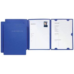 Bewerbungsmappe Karton A4 275g/m² 3-teilig blau