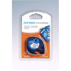 Beschriftungsband Dymo 91221 LetraTag 12mm/4m schwarz auf weiß Plastic S0721660