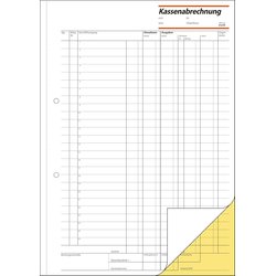 Kassenabrechnung A4 mit Blaupapier 2x50Bl