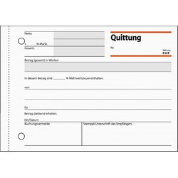 Quittung mit MwSt. Nachweis 60g A6 quer BP 50Bl