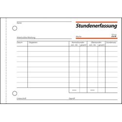 Stundenerfassungsbeleg A6 quer 50Bl