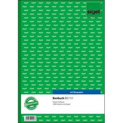 Bonbuch A4 hoch 1000 Abrisse hellgrün 2x50Bl