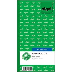 Bonbuch Sigel BO071 105x200mm 360 Abrisse 2x60Bl hellgrün