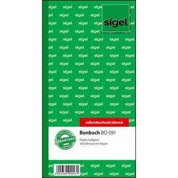 Bonbuch Sigel BO091 105x200mm 360 Abrisse 2x60Bl hellgrün