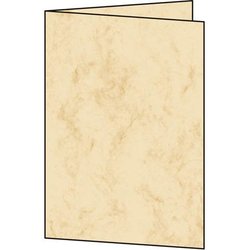 Faltkarte DIN A6 beige Marmor 185g/m² 25St