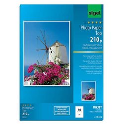 Fotopapier Sigel Top IP612 Inkjetpapier hochglänzend hochweiß 210g A4 50Bl